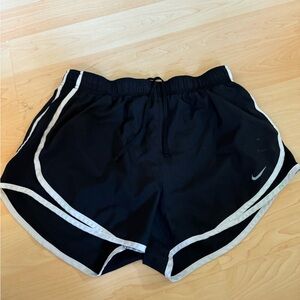 Nike Women's Black and White Athletic Shorts
